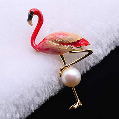 LLXBB Flamenco Broche de Perlas Ramillete de Vestuario Decorationunique Hermosa Linda de la Manera joyería de la Muchacha, señora Gift