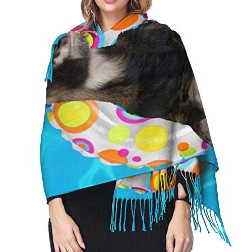 Lo que sea que flote el tuyo Cabra Divertido Natación Azul Mujer Suave Pashmina Chal Gran Cachemira Sensación Bufanda Abrigos cálidos Invierno