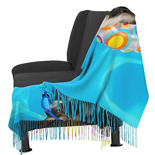 Lo que sea que flote el tuyo Cabra Divertido Natación Azul Mujer Suave Pashmina Chal Gran Cachemira Sensación Bufanda Abrigos cálidos Invierno