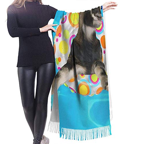 Lo que sea que flote el tuyo Cabra Divertido Natación Azul Mujer Suave Pashmina Chal Gran Cachemira Sensación Bufanda Abrigos cálidos Invierno