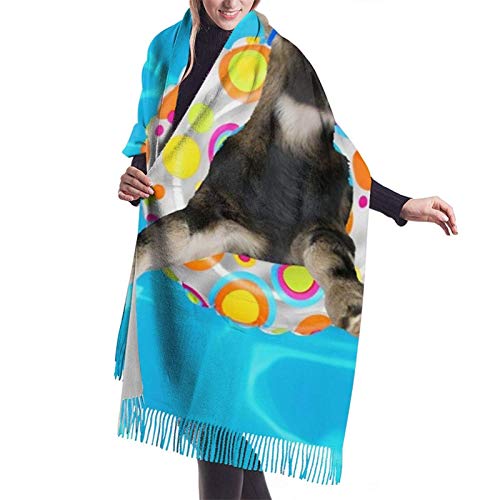 Lo que sea que flote el tuyo Cabra Divertido Natación Azul Mujer Suave Pashmina Chal Gran Cachemira Sensación Bufanda Abrigos cálidos Invierno