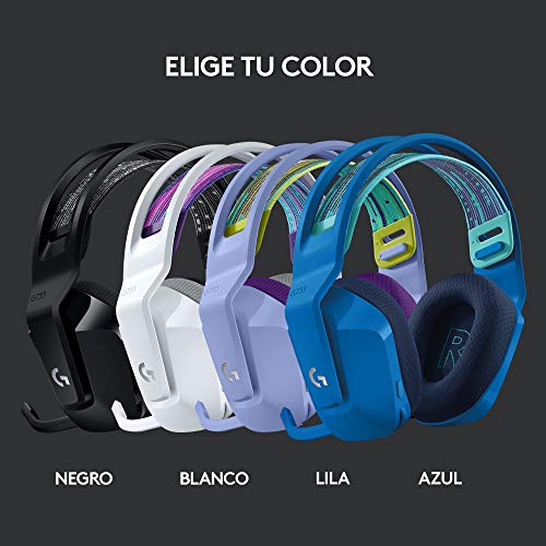 Logitech G Auriculares con Micrófono Inalámbricos Logitech G733 para Gaming con Diadema con Suspensión, Lightspeed, RGB Lightsync, Tecnología de Micrófono Blue VO!CE, Lila