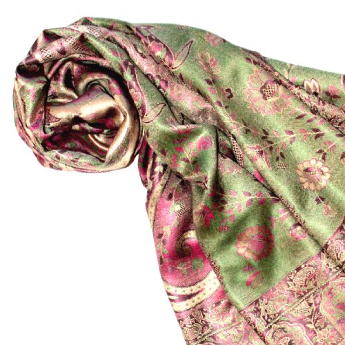 LORENZO CANA - Pashmina - Floral - para mujer verde rosa