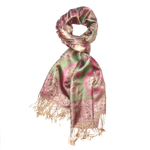 LORENZO CANA - Pashmina - Floral - para mujer verde rosa