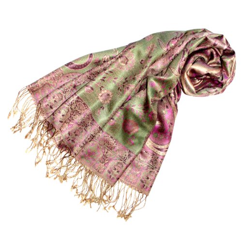 LORENZO CANA - Pashmina - Floral - para mujer verde rosa