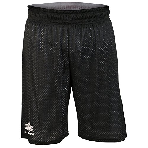 Luanvi Triple Bermuda Reversible de Basket de Baloncesto, Unisex Adulto, Negro y Blanco, L