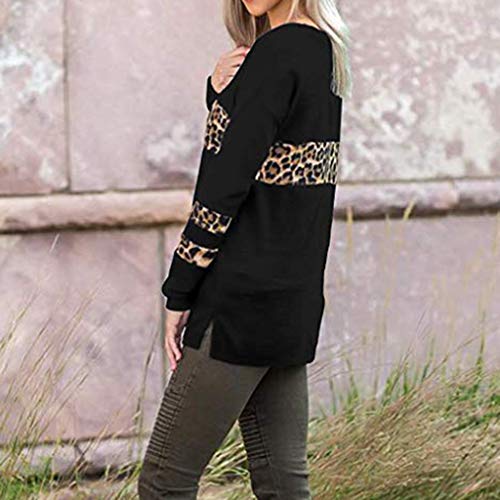 Luckycat Blusas Mujer, Casual O Cuello Leopardo Sudaderas Ropa en Oferta Camisetas Manga Larga Tops de Fiesta Abrigos Invierno de Mujer Primavera Otoño