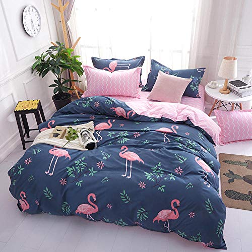 Lvvsovs® uego de Cama 3D Flamenco Animal de Dibujos Animados Super King 240 x 220 cm Funda nórdica y Funda de Almohada Ropa de Cama Infantil Niño Chico Niña Poliéster Funda de edredón