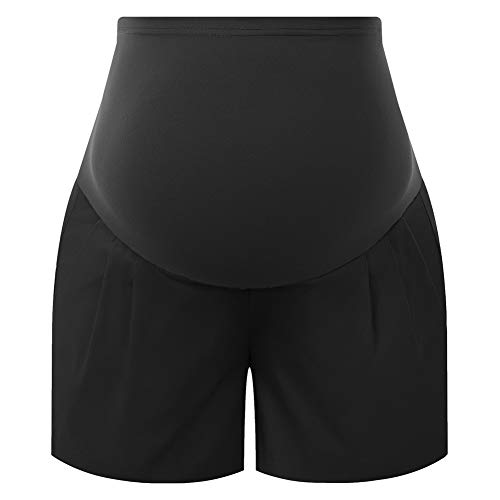 Maacie Pantalones Cortos de Verano Premamá Cortos Embarazo para Mujer XL Negro