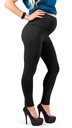 MAMAJEANS Leggings Premamà Afelpado Manté La Calor per a L'hivern - Made in Italy (46, Negro)