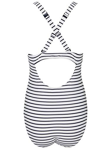 MAMALICIOUS MLNEW Josefine Stripy Swimsuit Traje de baño de una Sola Pieza, Snow White 3, XS para Mujer