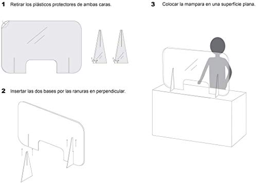 MAMPARA DE PROTECCIÓN METACRILATO TRANSPARENTE 90x60 HORIZONTAL