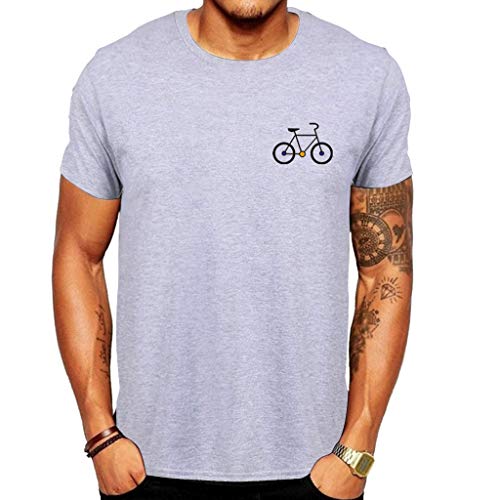 Manga Corta Camiseta Hombres Nuevo Verano Dibujos Animados Bicicleta Patrones Impresos Blusa Superior Tops Calavera 2019 Moda