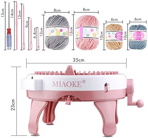 Máquina de tejer MIAOKE, máquina de agujas rotativas de 48 agujas de telar para adultos y niños, juguetes de bricolaje de gran tamaño, tejidos a mano, como sombreros, bufandas, guantes