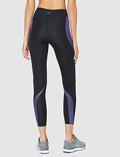 Marca Amazon - AURIQUE Bal181la18 - leggings deporte mujer Mujer, Negro (Black/Dahlia Purple), 36, Label:XS