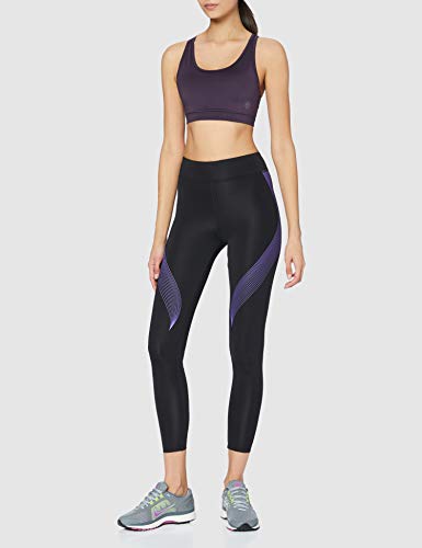 Marca Amazon - AURIQUE Bal181la18 - leggings deporte mujer Mujer, Negro (Black/Dahlia Purple), 44, Label:XL