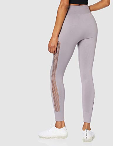 Marca Amazon - AURIQUE Mallas de Deporte sin Costuras de Tiro Alto Mujer, Purpura, 42, Label:L