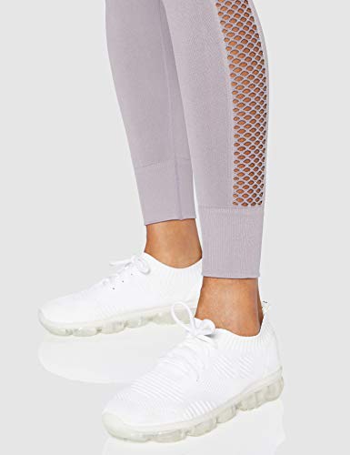 Marca Amazon - AURIQUE Mallas de Deporte sin Costuras de Tiro Alto Mujer, Purpura, 42, Label:L