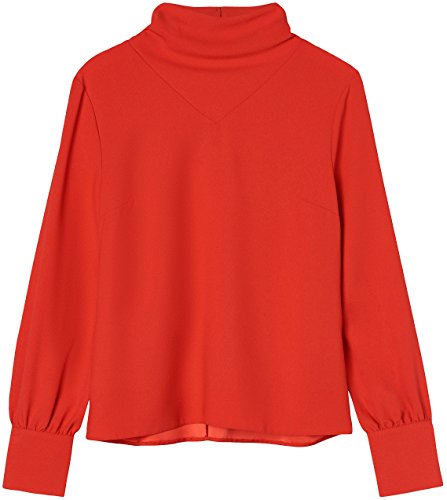 Marca Amazon - find. AN5478, Blusa de Cuello Alto Para Mujer, Rojo (Scarlet Red), 38, Label: S