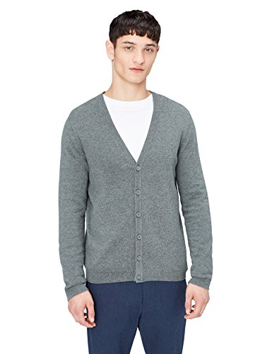 Marca Amazon - find. Chaqueta de Punto para Hombre, Gris (Charcoal Marl), XL, Label: XL