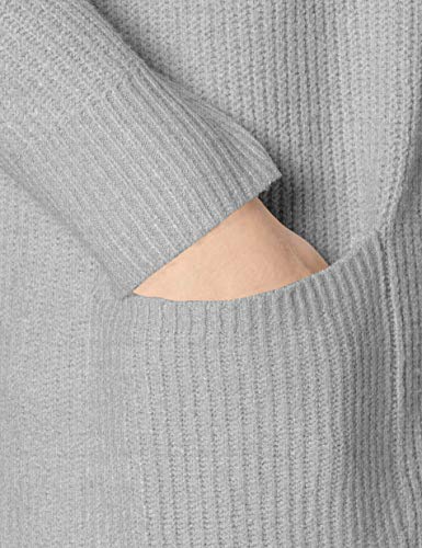 Marca Amazon - find. Chaqueta Larga con Cuello de Pico Mujer, Gris (Soft Grey), 38, Label: S