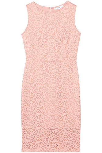 Marca Amazon - find. Falda Midi Ajustada de Encaje para Mujer, Rosa (Blush), 38, Label: S