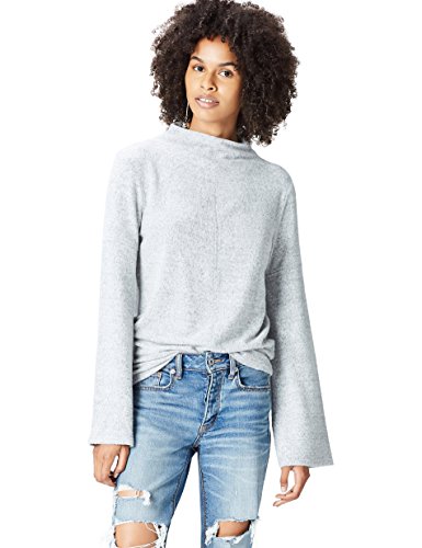 Marca Amazon - find. Jersey de Manga Ancha para Mujer, Gris (Grey Marl), 38, Label: S