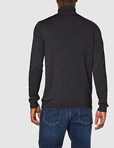 Marca Amazon - find. Roll Neck - Suéter Hombre, Gris (Charcoal), L, Label: L