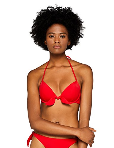 Marca Amazon - IRIS & LILLY Parte de Arriba de Bikini con Aros y Relleno Mujer, Rosa (Flamingo 2163), 100B, Label: 34B