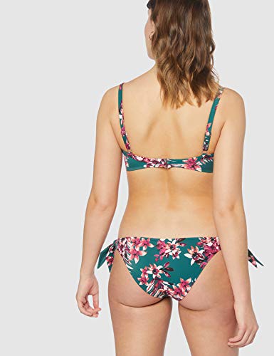 Marca Amazon - Iris & Lilly Parte de Arriba de Bikini DD+ Mujer, Multicolor (Tropical Flower Print), 100B, Label: 32G