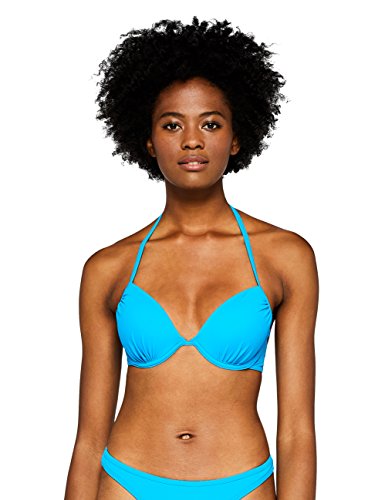 Marca Amazon - Iris & Lilly Parte de Arriba de Bikini Mujer, Azul (Marine Blue), 100B, Label: 32B