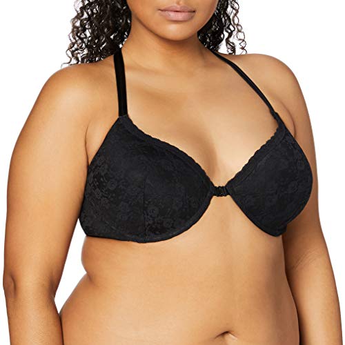 Marca Amazon - IRIS & LILLY Sujetador Cierre Frontal de Encaje Mujer, Negro (Black), 95C, Label: 36C