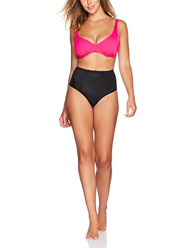 Marca Amazon - IRIS & LILLY Top de Bikini con Aros y Copa Fruncida para Mujer, Rosa (Fushia), 100B, Label: 34E