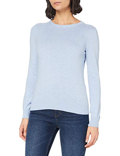 Marca Amazon - MERAKI Jersey de Algodón Mujer Cuello Redondo, Azul (Ocean Blue), 46, Label: XXL