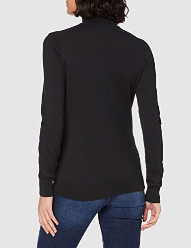 Marca Amazon - MERAKI Jersey de Merino Mujer Cuello Alto, Negro (Black), 40, Label: M