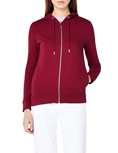 Marca Amazon - MERAKI Sudadera con Capucha y Cremallera Mujer, Rojo (Red), 36, Label: XS