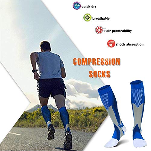 Medias de Compresión 5 Par Calcetines de Compresión para Hombres y Mujeres│Varices│Running│Padel│Viajar en Avión│Recuperación Muscular│Reduce Fatiga│Mejorar circulación Sanguínea