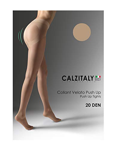 MEDIAS REDUCTORAS DE MUJER | PANTY PUSH UP | NATURAL, NEGRO | S, M, L, XL | CALCETERÍA ITALIANA | (M, NATURAL)