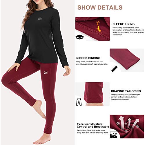 Meetwee - Pantalón térmico para mujer, ropa interior térmica