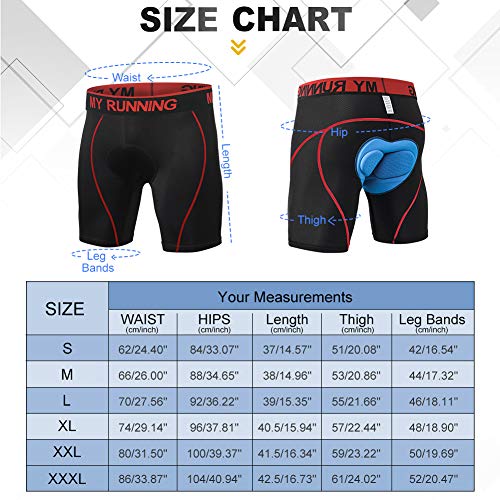 MEETYOO Pantalones Cortos de Ciclismo Hombre, Culotte Bicicleta Ropa Interior Acolchado para Deportes Fitness