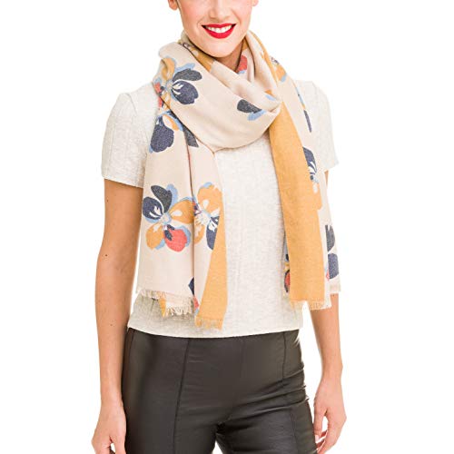 MELIFLUOS DESIGNED IN SPAIN Bufanda Pañuelo Cuello Fular de Mujer Viscosa Flores Invierno Suave Elegante (WS50-14)