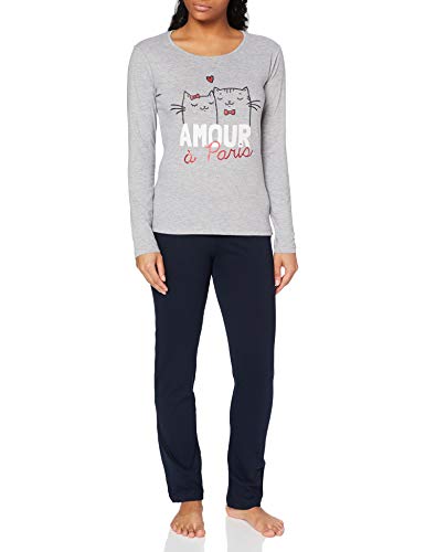 Melissa Brown AF.Adore.pl3 Juego de Pijama, Gris Chine/Marine.S para Mujer