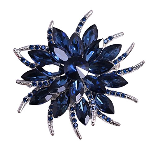 Merdia Pin De La Broche De La Flor Para Las Mujeres Novias Creó La Broche Cristalina Azul