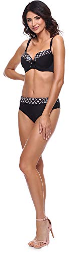 Merry Style Conjunto Bikini Sujetador y Bragas 2 Piezas Mujer P63581 (Negro-2, EU (Top 95 C/46) = ES (110 C/48))