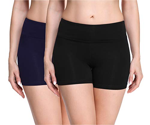 Merry Style Culote de Ciclismo Mallas Cortas Leggins Mujer 2Pack MS10-284(2Pack Negro/Azul Marino,XL)