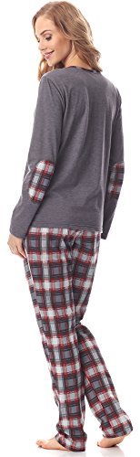 Merry Style Pijama Conjunto Camiseta y Pantalones Ropa de Cama Mujer MS10-169 (Mélange Oscuro Borgoña, S)