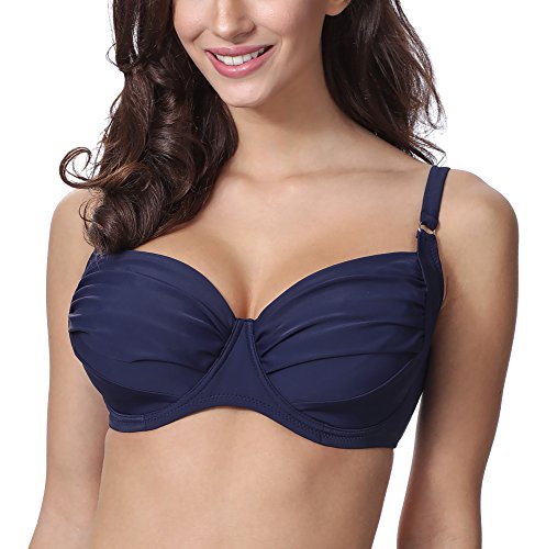 Merry Style Sujetador Bikini Parte de Arriba Top Traje de Baño Mujer P614W (Marino (6007), EU (80 D) = ES (95D))