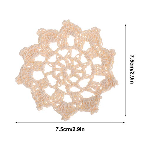 MILISTEN 20 Piezas Mano Crochet Tapete de Encaje para Manualidades Copo de Nieve Mini Tapetes Posavasos de Encaje Apliques de Flores de Algodón Parches para Ropa Diademas Sombreros Paquete