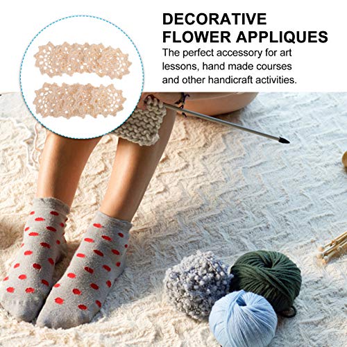 MILISTEN 20 Piezas Mano Crochet Tapete de Encaje para Manualidades Copo de Nieve Mini Tapetes Posavasos de Encaje Apliques de Flores de Algodón Parches para Ropa Diademas Sombreros Paquete