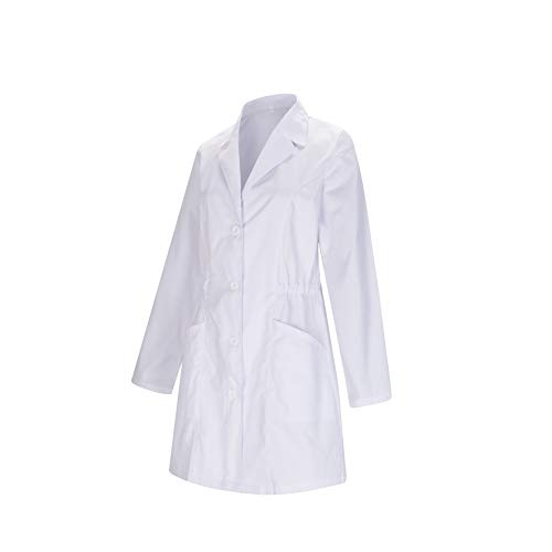 MISEMIYA - Bata Cuello Solapa MÉDICA Dentista Doctora Enfermera Uniforme Laboral Veterinaria Sanitarios Farmacia Laboratorio Ref-8163 - M, Batas Laboratorios 8163-2 Blanco